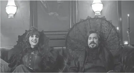  ??  ?? Natasia Demetriou is Nadja and Matt Berry is Laszlo in “What We Do in the Shadows.”