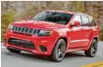  ?? Foto: Jeep ?? Der Jeep Grand Cherokee Trackhawk mit 6,2 Litern und 717 PS.