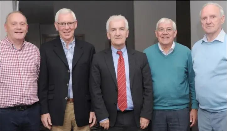  ??  ?? Members of the Louth Stadium Committee David Rogers, Danny Culligan, Aidan Berrill, Dermot Agnew and Frank Lynch are just some of the people who are creating a feelgood factor in the county and helping lift Louth GAA out of the doldrums.