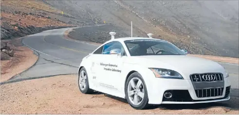  ??  ?? VW-Audi Group: VW has been developing autonomous technology for some years, while Audi’s TTS was able to complete the Pikes Peak hill climb route without hitting anything or going over the edge – something that human drivers often fail to manage.