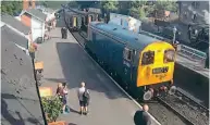  ?? NYMR/RAIB ?? An image from the Grosmont station webcam showing Class 20 diesel No. 20189 just prior to its collision with the rake of Mk.1 coaches in the platform on September 21.