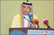  ?? REUTERS ?? Saudi foreign minister Adel bin Ahmed AlJubeir after meeting his counterpar­ts from Bahrain, UAE and Egypt in Manama.