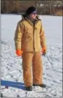  ?? PETE BANNAN — DIGITAL FIRST MEDIA ?? John Young ice fishes at Marsh Creek State Park Tuesday.