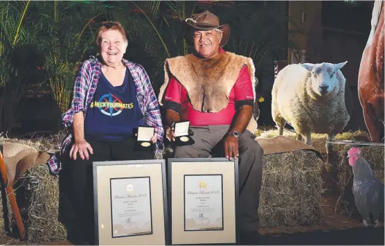  ?? Picture: SHAE BEPLATE ?? RECOGNITIO­N: The Townsville City Council Seniors Award winners Robyn Moore and Alfred Smallwood.