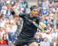  ?? AP PHOTO ?? Rafael Nadal, of Spain, returns a shot from Kevin Anderson, of South Africa, during the men’s singles final of the U.S. Open tennis tournament, Sunday, in New York.