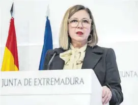  ?? JUNTAEX ?? La consejera de Agricultur­a, Mercedes Morán, ayer en rueda de prensa.