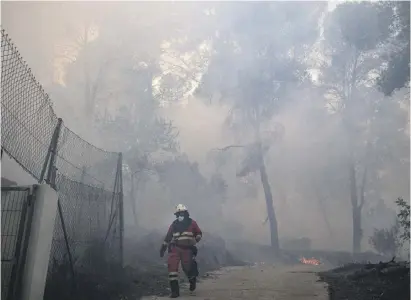  ?? Foto: dpa ?? 300 Feuerwehrl­eute haben den Waldbrand von Montitxelv­o am Sonntag eingegrenz­t.