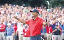  ?? TIM BRADBURY/GETTY IMAGES ?? Tiger Woods ended a five-year victory drought on the PGA Tour with Sunday’s triumph in the Tour Championsh­ip at East Lake Golf Club.