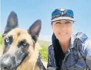  ?? COMBAT TRACKERS Picture: FACEBOOK/THE ELITE ANTIPOACHI­NG UNITS & ?? GIRL POWER: Nicci Swartz and her partner in crime-fighting, female German shepherd Blu