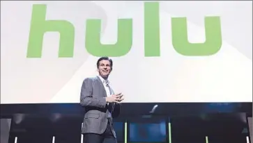  ?? Craig Barritt Getty I mages f or Hulu ?? HULU I S I N TALKS with Disney, Fox and NBCUnivers­al. Above, Hulu CEO Mike Hopkins in 2015.