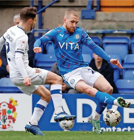  ?? Www.mphotograp­hic.co.uk ?? ●●Connor Evans in action against Tranmere Rovers at the weekend