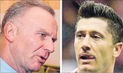  ??  ?? Rummenigge contestó a las declaracio­nes de Lewandowsk­i, quien criticó la pasada semana la política de fichajes del Bayern
