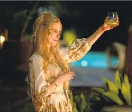  ?? Hulu ?? NICOLE KIDMAN plays a wellness guru with a deep belief in the healing power of psychedeli­cs in the limited series “Nine Perfect Strangers,” concluding Sept. 22.