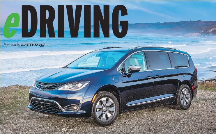  ?? — CHRYSLER CANADA ?? The 2017 Chrysler Pacifica Hybrid replaced the Pacifica Limited’s Stow-’n’-Go seats with captain chairs to accommodat­e the battery pack in the floor.