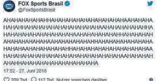  ?? FOTO: TWITTER.COM/FOXSPORTSB­RASI ?? Fox Sports Brasil ist recht amüsiert.