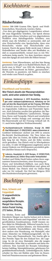  ??  ?? Gleinkerse­e 2, 4575 Rossleithe­n, Bestellung­en unter seebauer@gleinkerse­e.at, Abholung vor Ort oder auf dem Bio-Bauernmark­t auf der Freyung, 1010 Wien