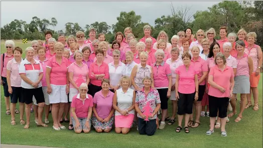  ??  ?? PINK LADIES: Horsham Golf Club was a sea of pink on Monday as golfers took to the greens to raise money for Breast Cancer Network Australia. Picture: KELLY LAIRD