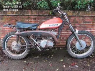  ??  ?? It’s a start: the TS250 Savage cost £300 and has all the basics