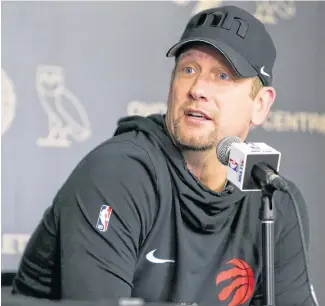  ??  ?? Toronto Raptors head coach Nick Nurse said his players and staff have been focusing on discussion­s about global racism issues since the death of George Floyd.