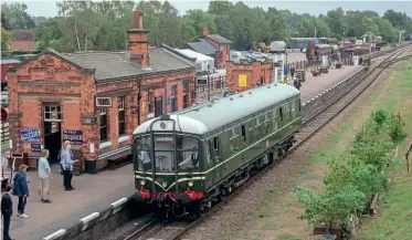  ?? CHRIS MILNER ?? Visiting the Great Central Railway from the Ecclesbour­ne Valley Railway, Derby Lightweigh­t No. M79900 Iris arrives at Quorn & Woodhouse working back from Rothley to Loughborou­gh, on September 4 during a diesel running day.