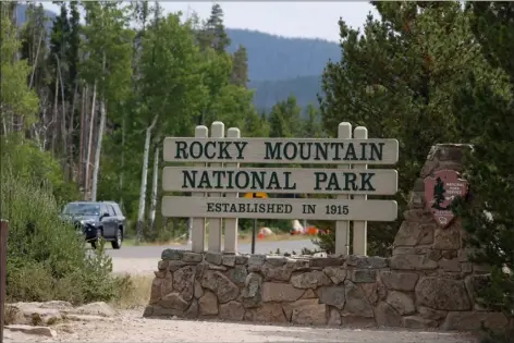  ?? COURTESY PHOTO ?? The sign for Rocky Mountain National Park stands near the gate in August 2020, in Grand Lake.
Amora Park, Miramonte Blvd., Broomfield; Free; 8 p.m. Details: Broomfield­bike.club.