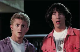  ??  ?? Alex Winter and Keanu Reeves as the nice-but-dim heroes in Bill&Ted’sExcellent Adventure (Wednesday, Channel 5, 11.05p.m.)