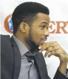  ??  ?? Political Awareness and Respect Initiative member David Salmon arguing at this week’s Jamaica Observer Monday Exchange that young people don’t know how to reach out to their elected officials.