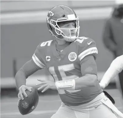  ?? CHARLIE RIEDEL/AP ?? If Chiefs QB Patrick Mahomes returns this weekend from a concussion, expect him to take several shots downfield.