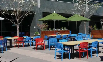  ??  ?? A lone ‘Googler’ eats lunch at the internet company’s main campus in Mountain View, California. Photograph: Glenn Chapman/AFP via Getty Images