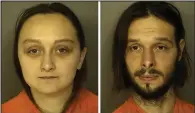  ?? (The Washington Post/Horry County police) ?? Alexis Hartnett (left) and Worden Butler are shown in their booking photos after being charged with second-degree harassment of Monica and Shawn Williams