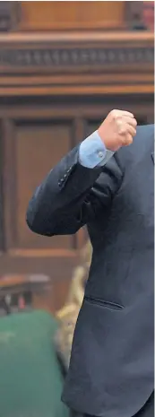  ??  ?? CONTROVERS­Y: Prime Minister Boris Johnson speaking in the House of Commons. Below, Robert Buckland, Lord Chancellor and Secretary of State for Justice, arrives for a Cabinet meeting