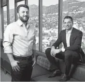  ?? KENT NISHIMURA/LOS ANGELES TIMES ?? ServiceTit­an co-founders Vahe Kuzoyan, left, and Ara Mahdessian at their company’s offices in Glendale, California.