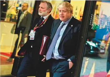  ?? AFP ?? British Prime Minister Boris Johnson leaves the European Union Summit at the EU headquarte­rs in Brussels yesterday.