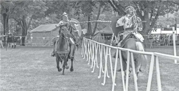  ?? PROVIDED BY VISIT SOUTH BEND MISHAWAKA ?? Jousting is just part of the fun held at the Michiana Renaissanc­e Festival every year. This photo is from the 2022 festival.