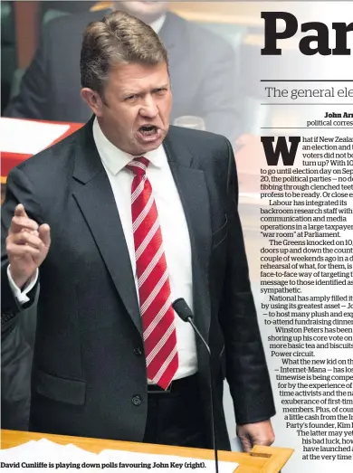  ??  ?? David Cunliffe is playing down polls favouring John Key (right).