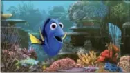  ?? THE ASSOCIATED PRESS ?? This image released by Disney shows the character Dory, voiced by Ellen DeGeneres, in a scene from “Finding Dory.” The Pixar sequel far-surpassed the already Oceansized expectatio­ns to take in $136.2 million, according to comScore estimates Sunday.