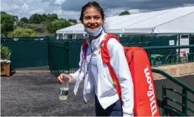  ??  ?? Emma Raducanu entered Wimbledon as the world No 338 but she had a promising junior career and has already won three ITF titles. Photograph: Jonathan Nackstrand/Reuters