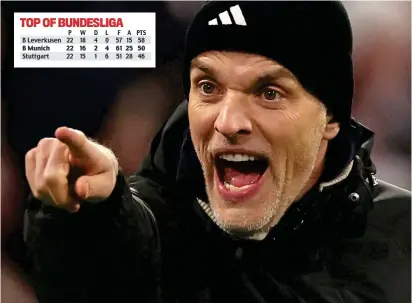  ?? GETTY IMAGES ?? Point to prove: Tuchel will leave Bayern in the summer after a rocky spell in charge