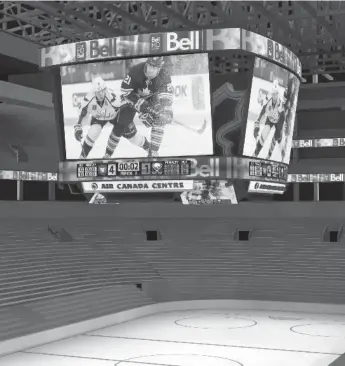  ??  ?? An artist’s rendering of what the new scoreboard at the Air Canada Centre will look like in the fall of 2015.