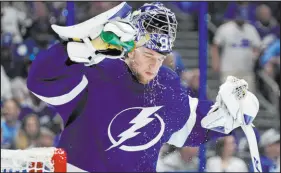  ?? Chris O’meara The Associated Press ?? Goaltender Andrei Vasilevski­y and the Lightning can freshen up while awaiting an opponent in the Eastern Conference finals.