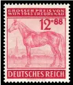  ?? ?? Semipostal from before 1944, commemorat­ing the Grand Prix of Vienna horse race, face value 12pf, surcharge 88pf