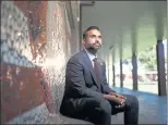  ?? DAI SUGANO STAFF PHOTOGRAPH­ER ?? Sajid Khan, a Santa Clara County public defender, poses for a portrait on June 25 at San Jose High School, his alma mater. Khan is running to become Santa Clara County district attorney.