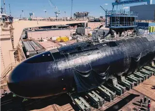  ?? Huntington Ingalls Industries/HNP ?? Reuters reported that Electric Boat could get a short-term boost in labor as Australian workers cycle through yards to get hands-on training in sub constructi­on.