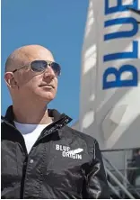  ??  ?? Blast off: Jeff Bezos and Blue Origin