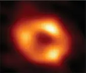  ?? EHT COLLABORAT­ION ?? The first image of Sgr A*, the supermassi­ve black hole at the center of our galaxy, as captured by the Event Horizon Telescope array.