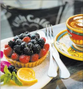  ?? Victor Boghossian ?? The coffee house Urth Caffe — which features its signature fruit tart and latte made with organic espresso — will open its first Las Vegas-area location in October.