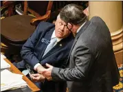  ?? BEN GRAY/FOR THE AJC ?? Sen. Bill Cowsert, R-athens (left), said of the overhaul of the citizen’s arrest law: “When citizens try to play police officer, not being trained and not having the full picture, that’s when it becomes a problem.”