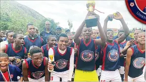  ?? (File pics) ?? Mbabane Swallows Under-17 celebratin­g winning the Brand Active tournament which was played at Msunduza Sports Ground.