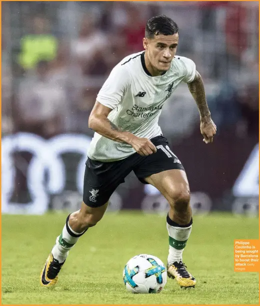  ?? Getty Images ?? Philippe Coutinho is being sought by Barcelona to boost their attack
