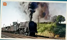  ?? COLOUR RAIL ?? 3: No. 92167 is putting up an impressive display of smoke as it restarts a heavy fitted freight at Appleby West in 1961. The ‘9Fs’ were a regular sight on the Settle-carlisle route during the 1960s.